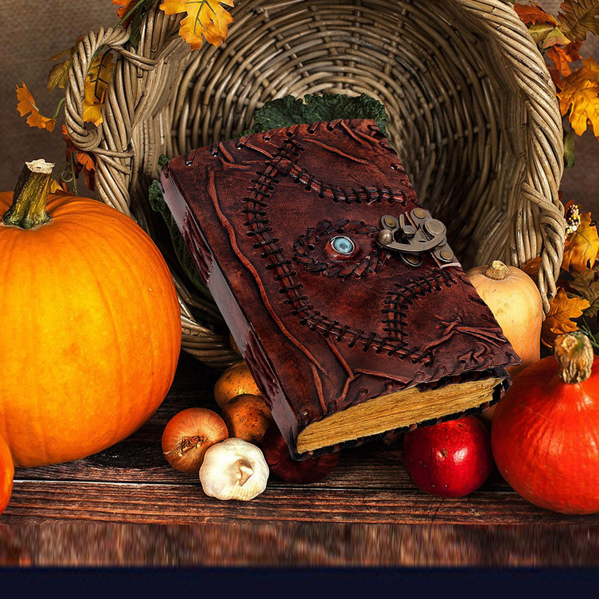 HOCUS POCUS LEATHER JOURNAL NOTEBOOK - BROWN