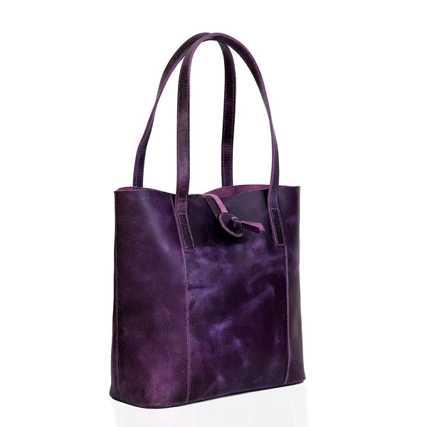 SEINNA LEATHER TOTE BAG - PURPLE