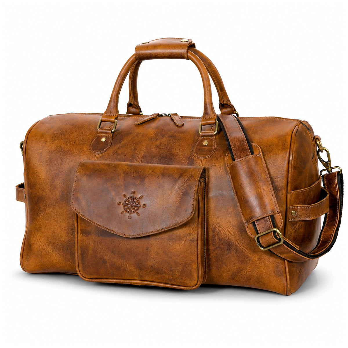 COMPASS PREMIUM LEATHER DUFFEL BAG - denverleathercraft