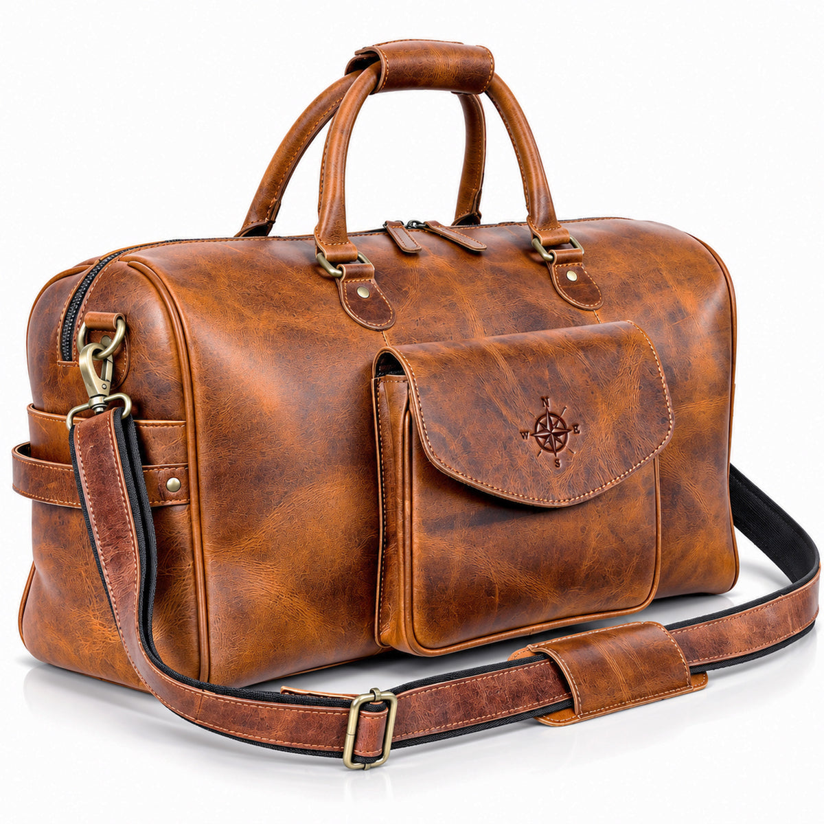 COMPASS PREMIUM LEATHER DUFFEL BAG - denverleathercraft