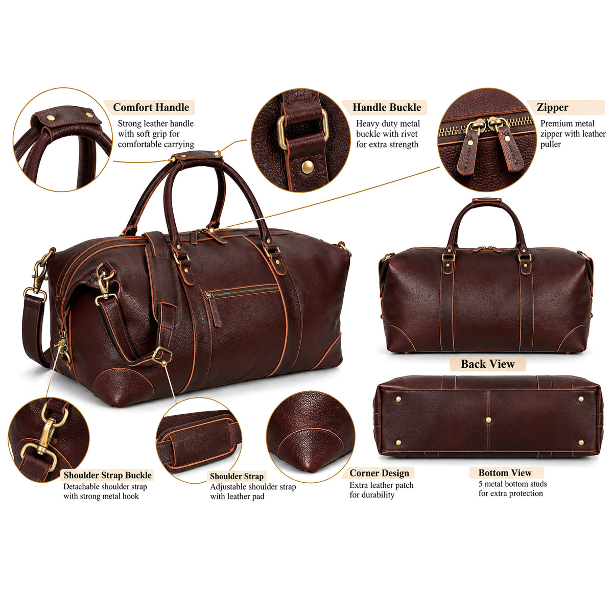 DUTCH LEATHER DUFFEL BAG MEN