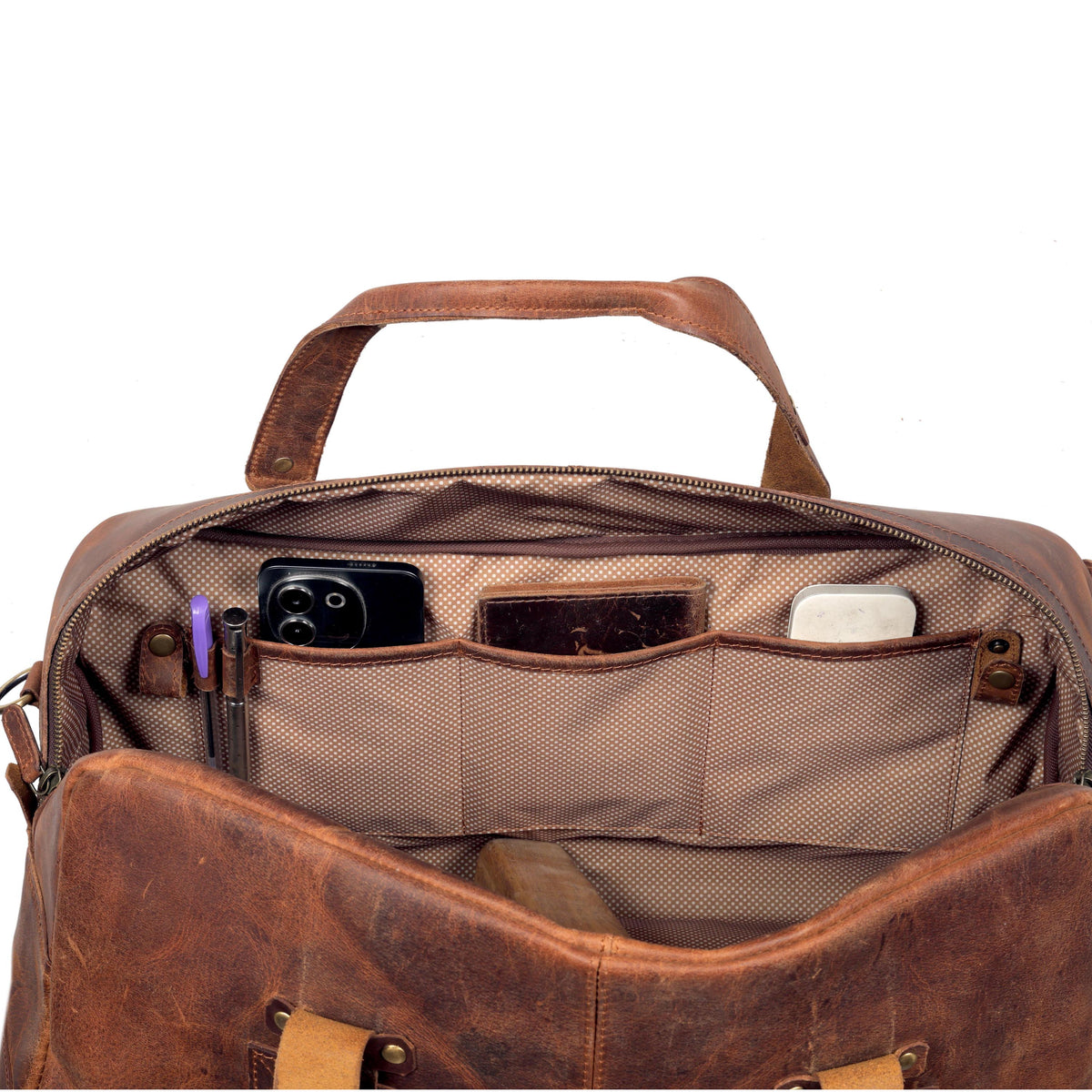 Leather Travel Duffel Bag