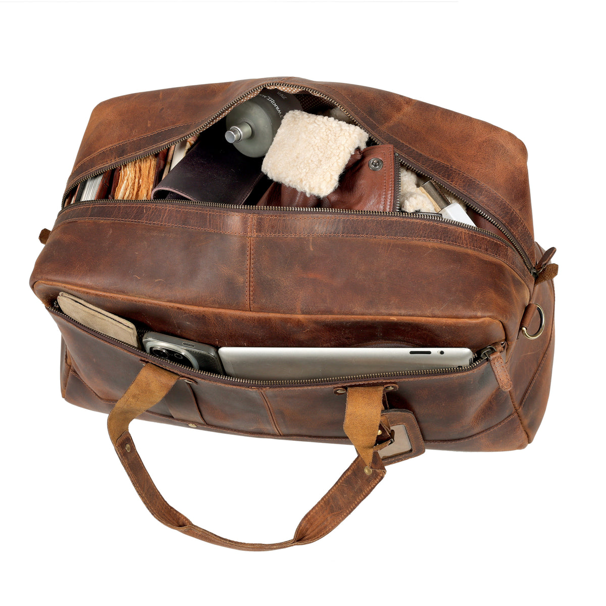 Leather Travel Duffel Bag