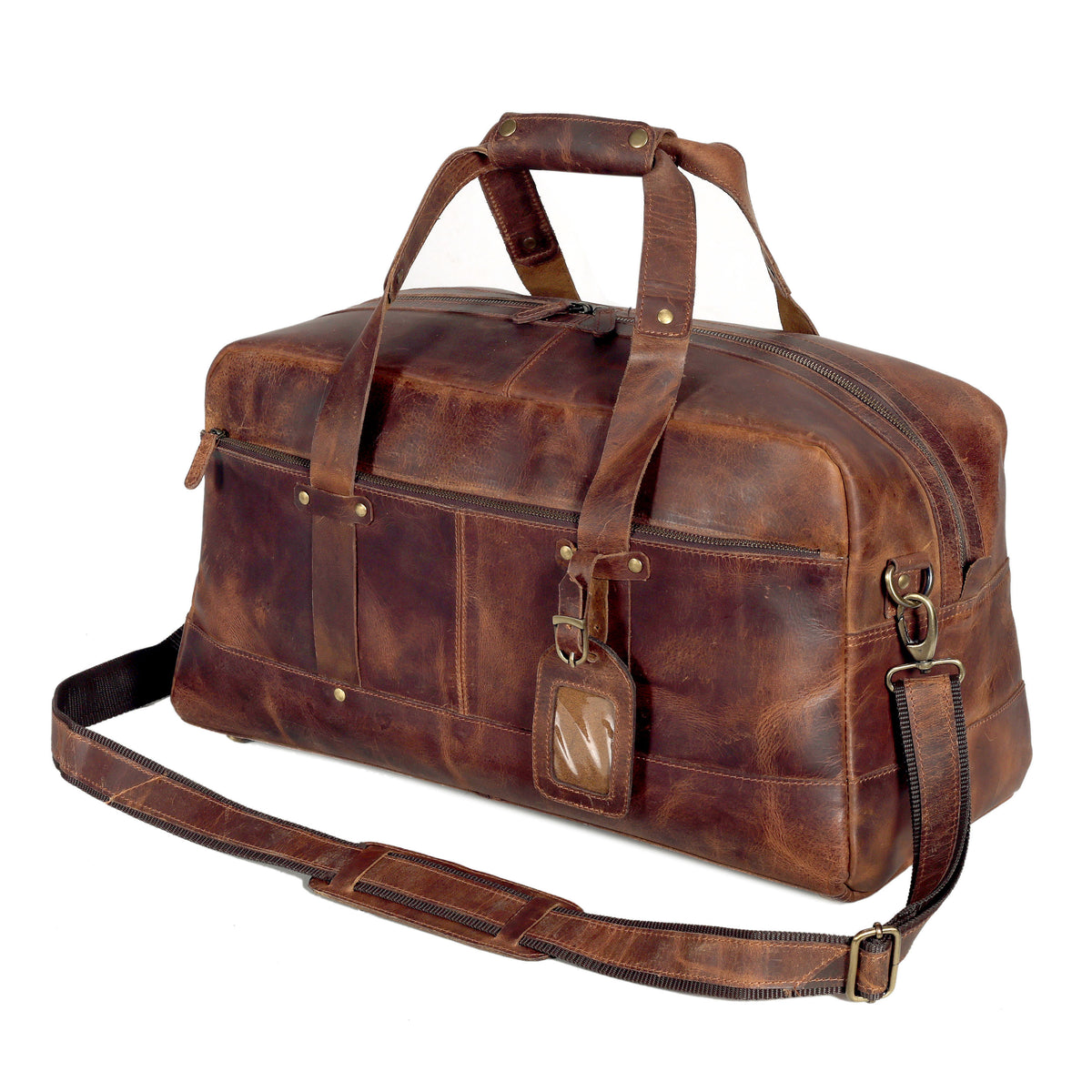 Leather Travel Duffel Bag