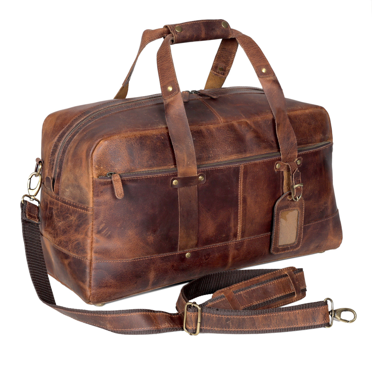 Leather Travel Duffel Bag
