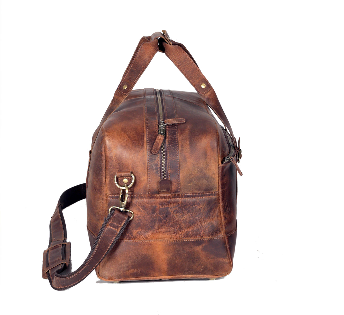 Leather Travel Duffel Bag
