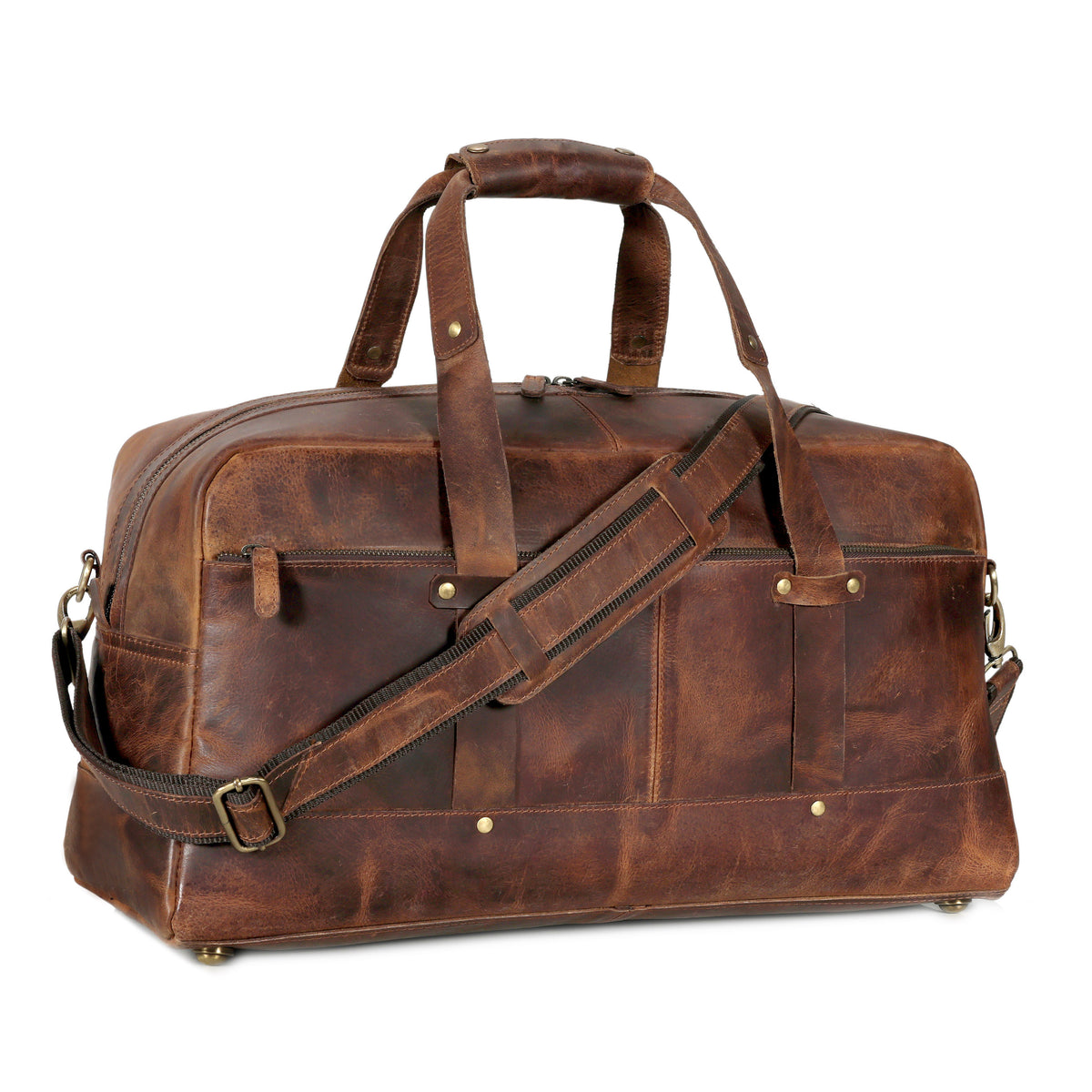 Leather Travel Duffel Bag