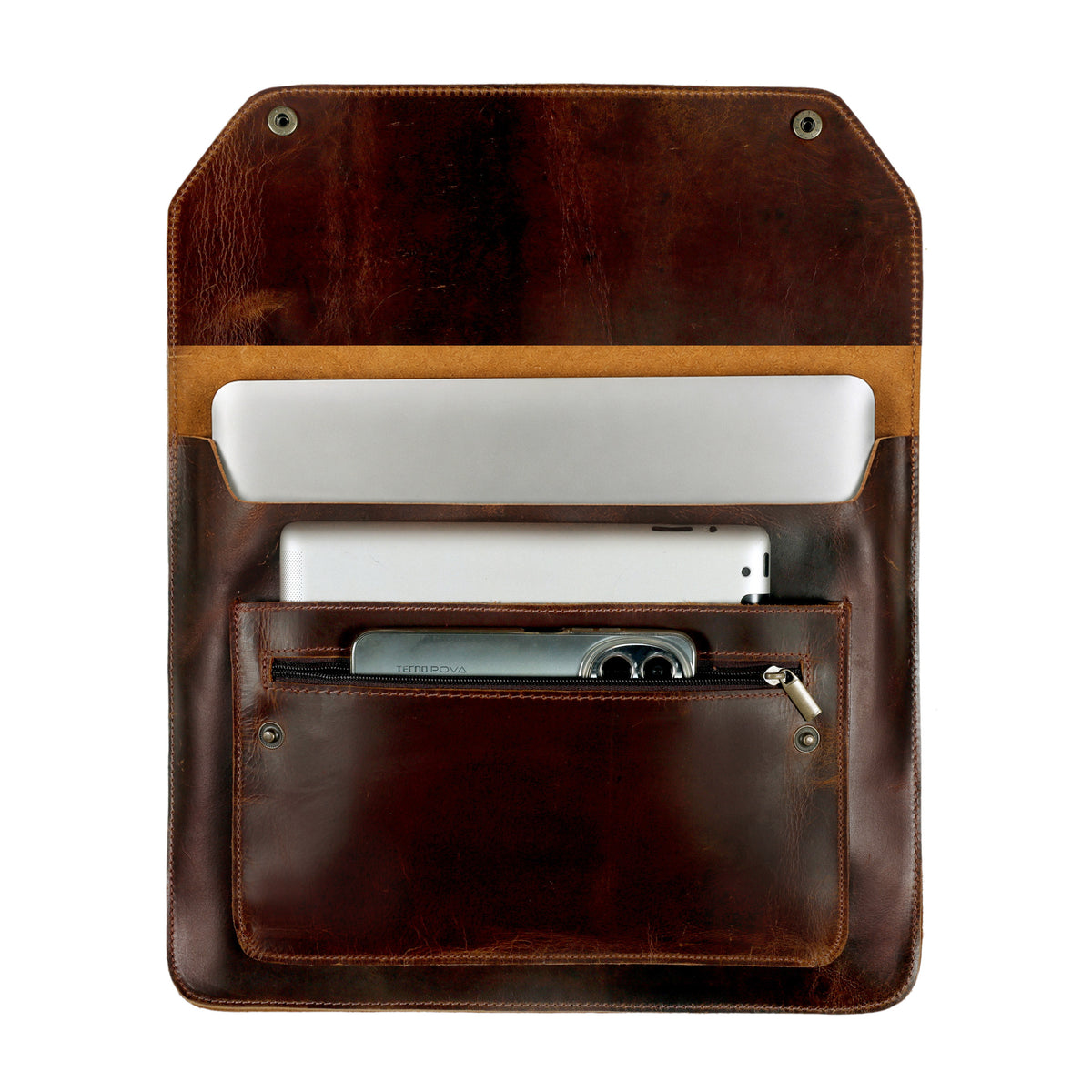 Leather laptop sleeve