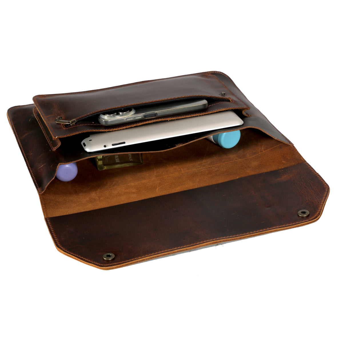 Leather laptop sleeve
