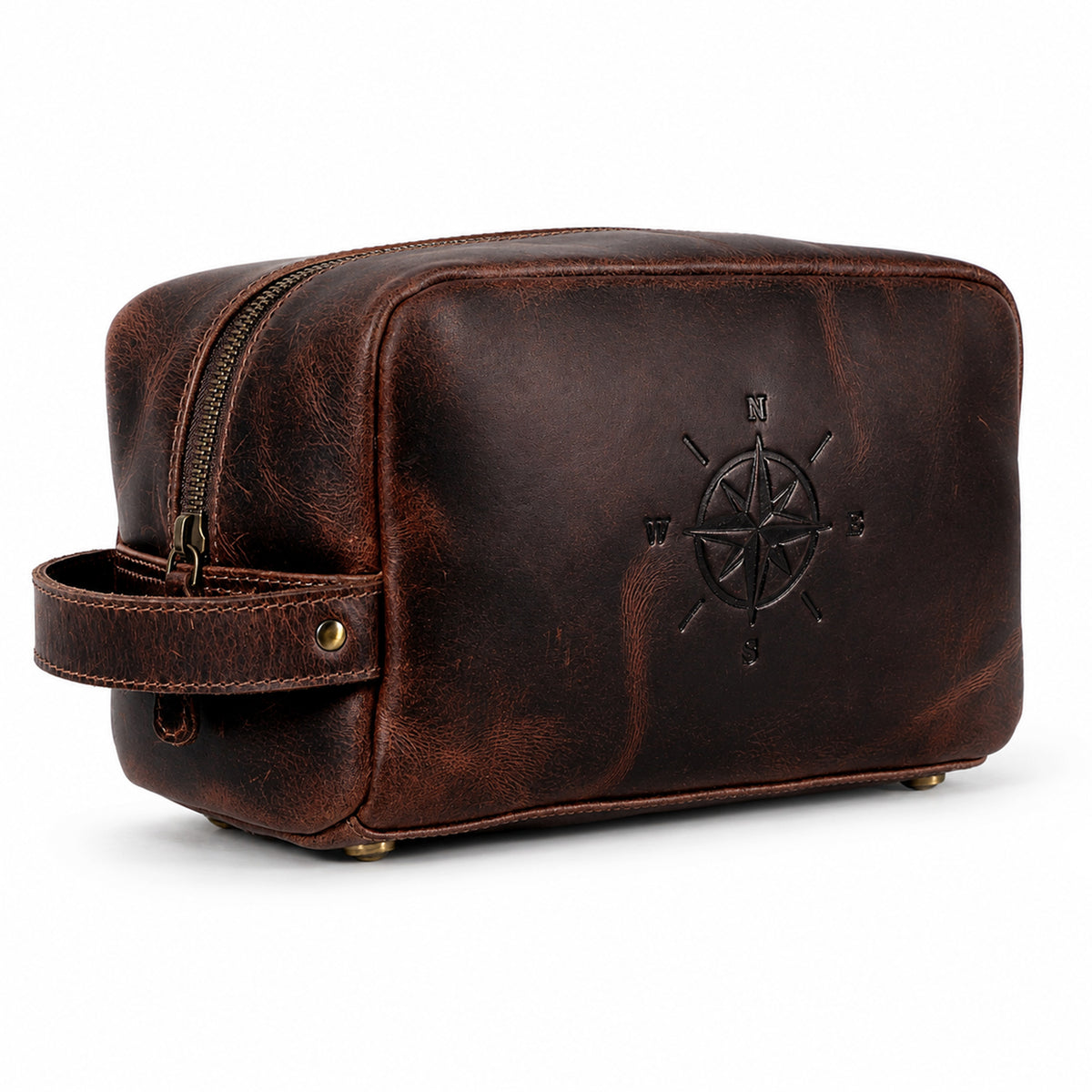 COMPASS PREMIUM LEATHER TOILETRY DOPP KIT