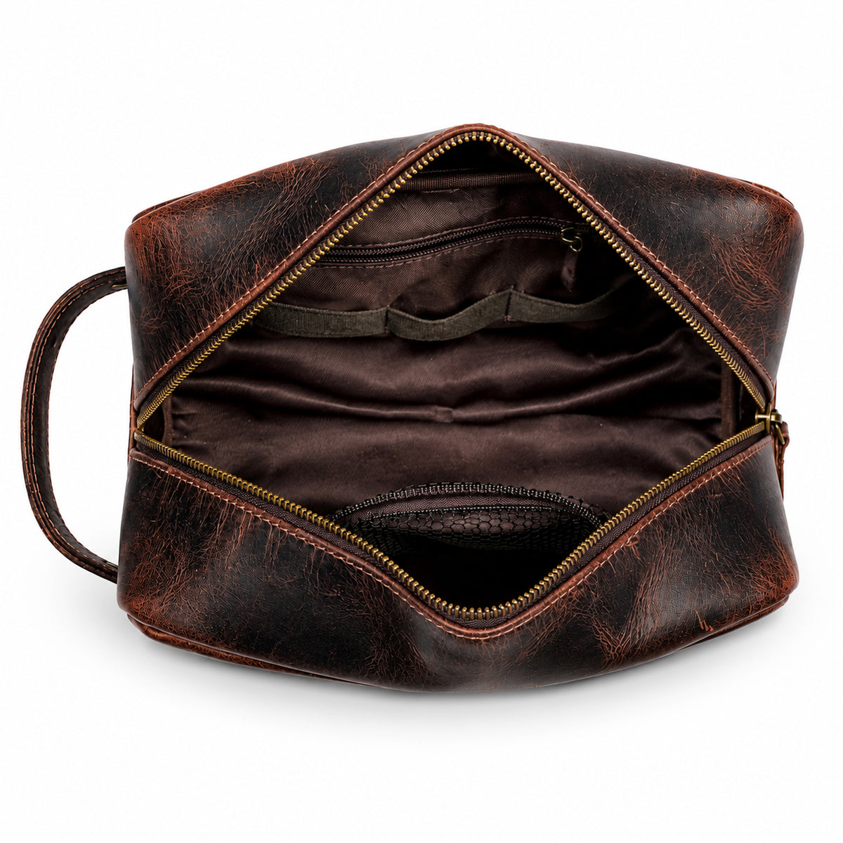 COMPASS PREMIUM LEATHER TOILETRY DOPP KIT