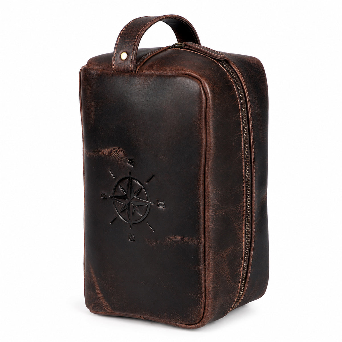 COMPASS PREMIUM LEATHER TOILETRY DOPP KIT