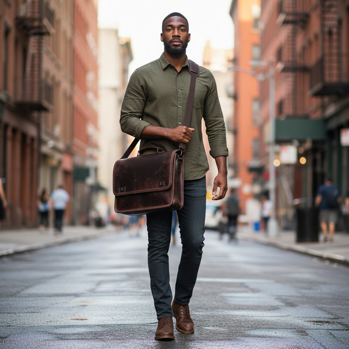 Captain Leather Messenger Bag