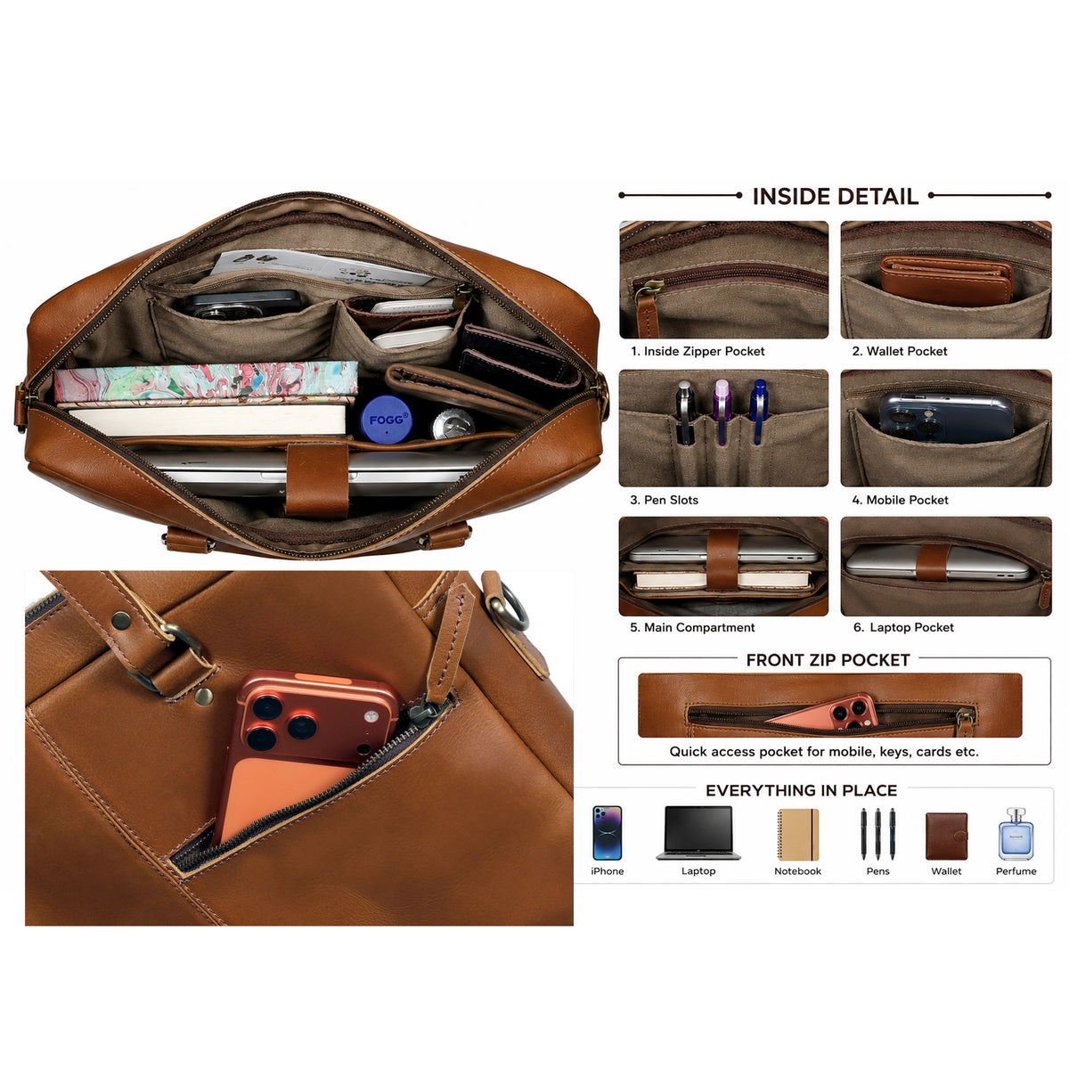 Executive Leather Messenger Bag - denverleathercraft