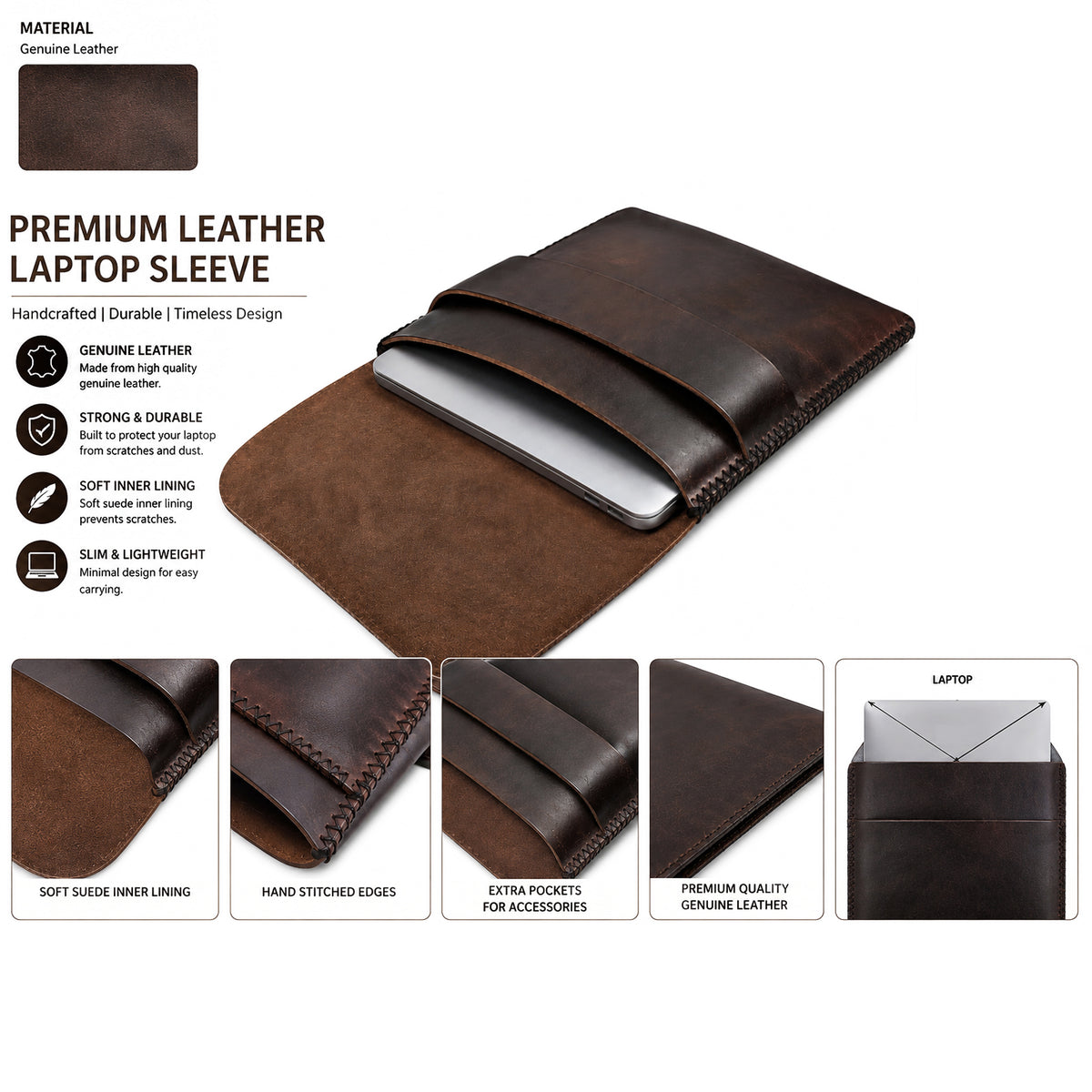 Leather laptop sleeve (Copy)