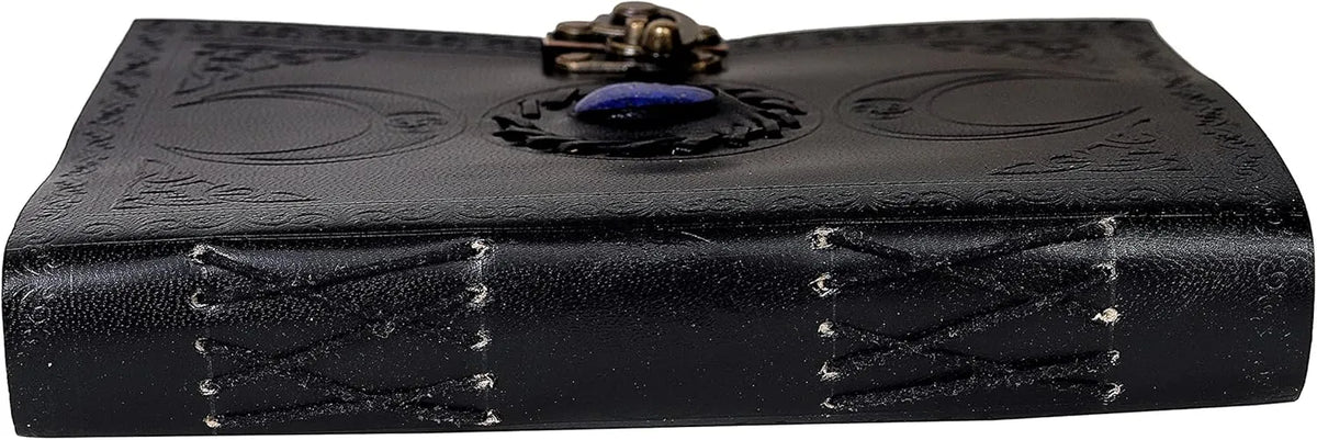 3 Moon Black Lapiz Embossed Vintage Leather Journal
