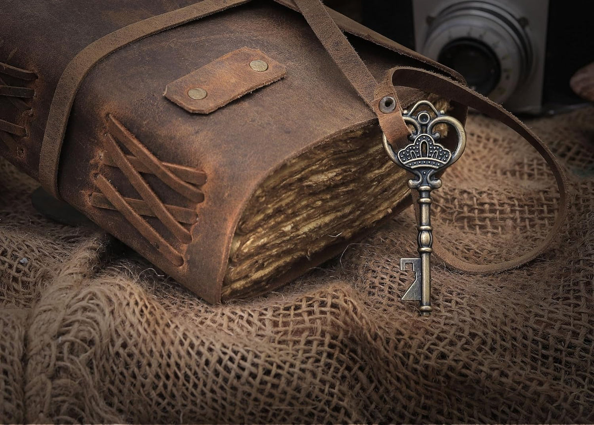 Vintage Leather Journal - Handmade Refillable Leather Bound Notebook