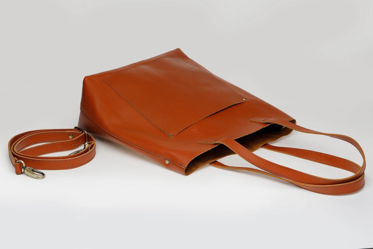 Classic Leather Tote Bag - denverleathercraft