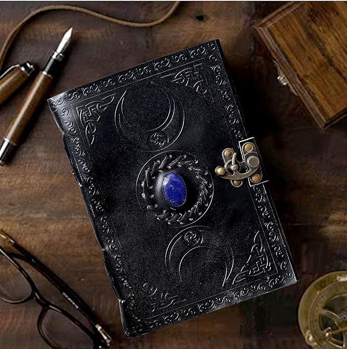 3 Moon Blue Lapiz Leather Journal