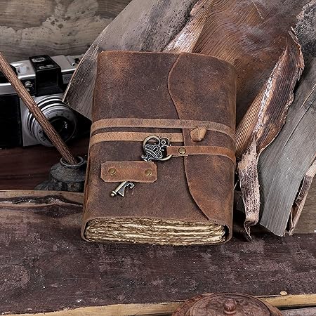 Vintage Leather Journal - Handmade Refillable Leather Bound Notebook