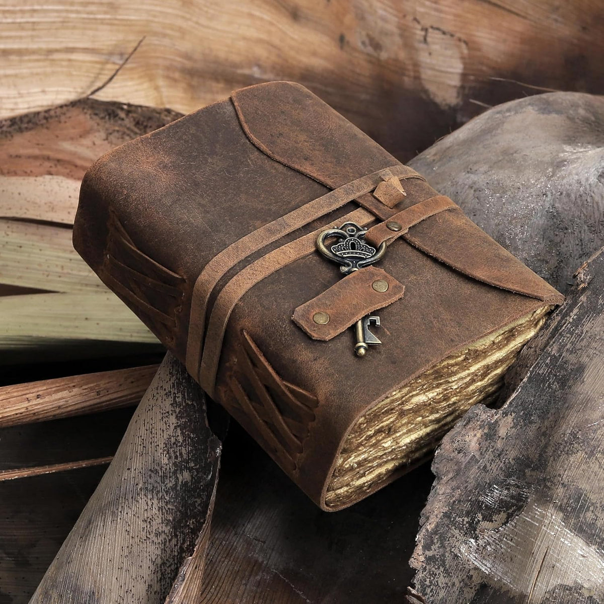 Vintage Leather Journal - Handmade Refillable Leather Bound Notebook