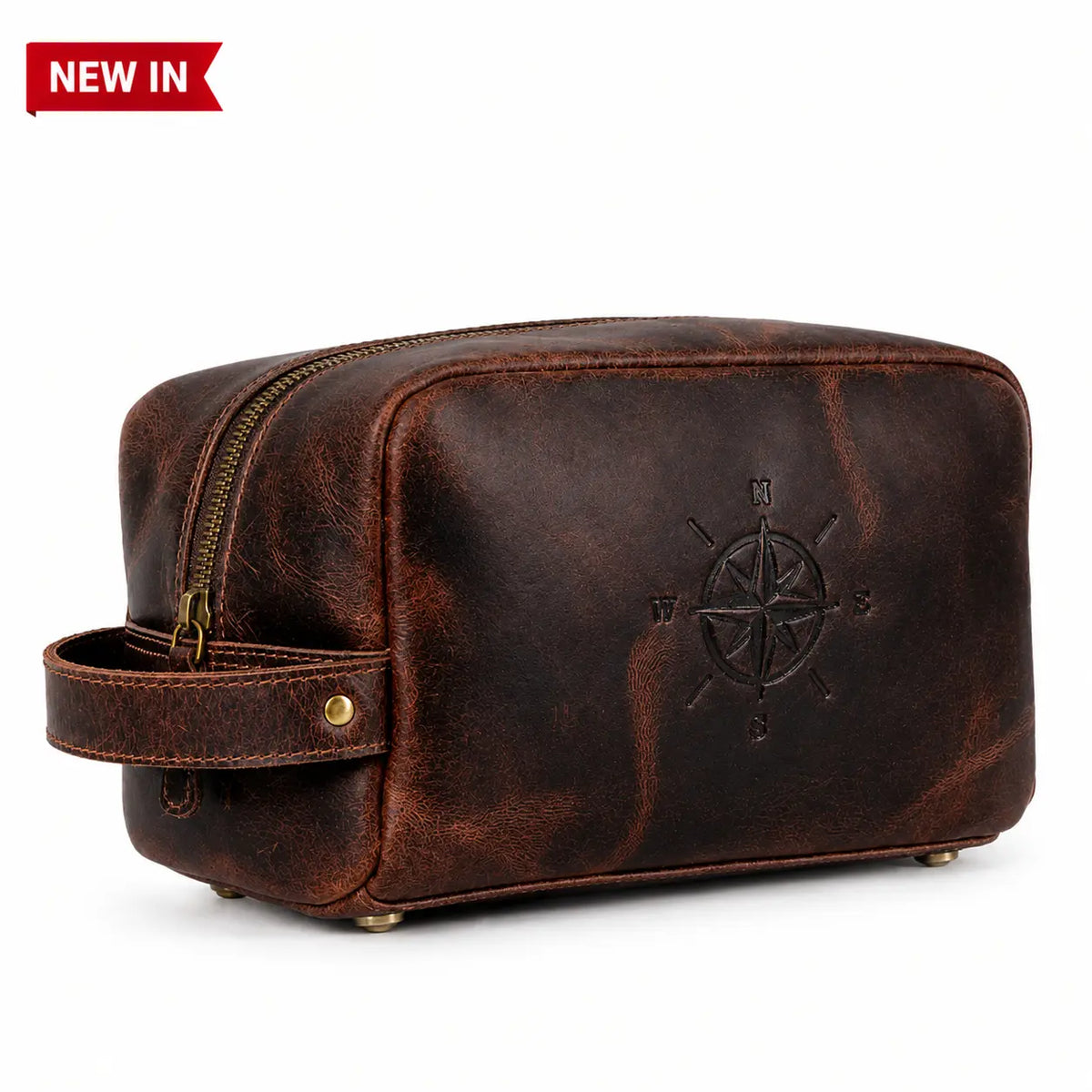 COMPASS PREMIUM LEATHER TOILETRY DOPP KIT