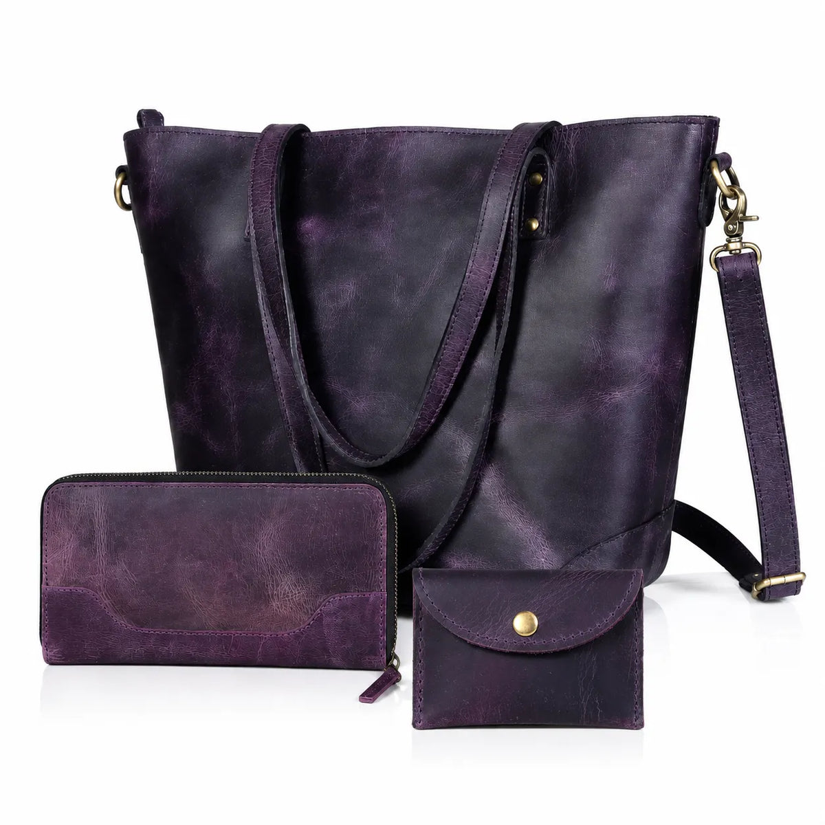 Marilyn Buffalo Leather Tote Combo