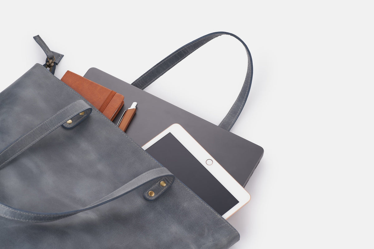 Classic Leather Tote Bag - denverleathercraft