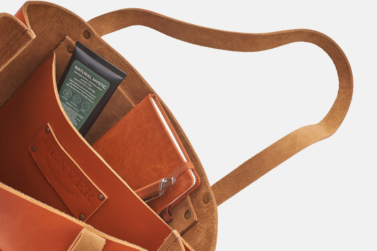 Classic Leather Tote Bag - denverleathercraft