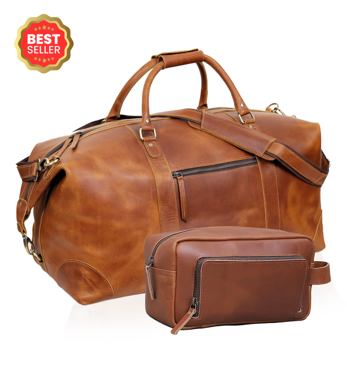 Dutch Leather Duffel Combo