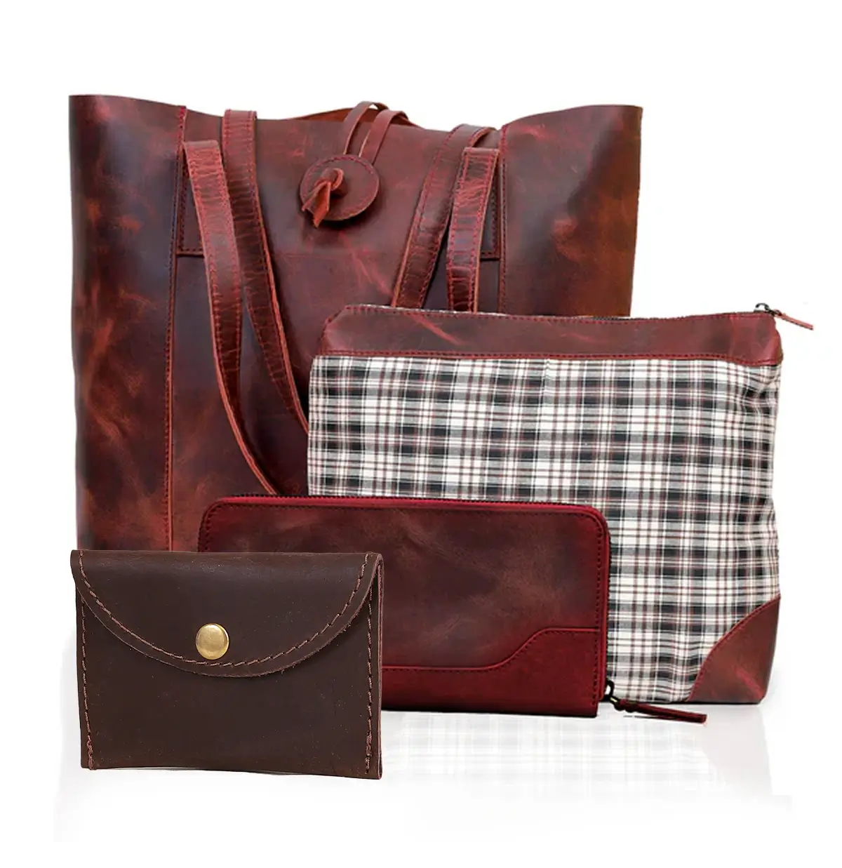 Seinna Leather Bag Combo - Purple - denverleathercraft