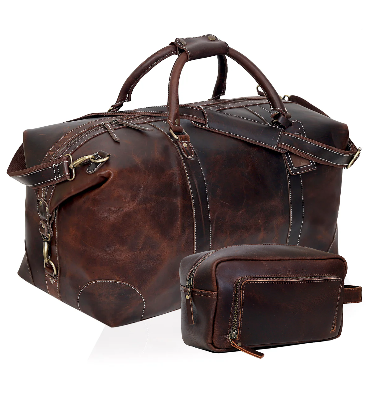 Dutch Leather Duffel Combo