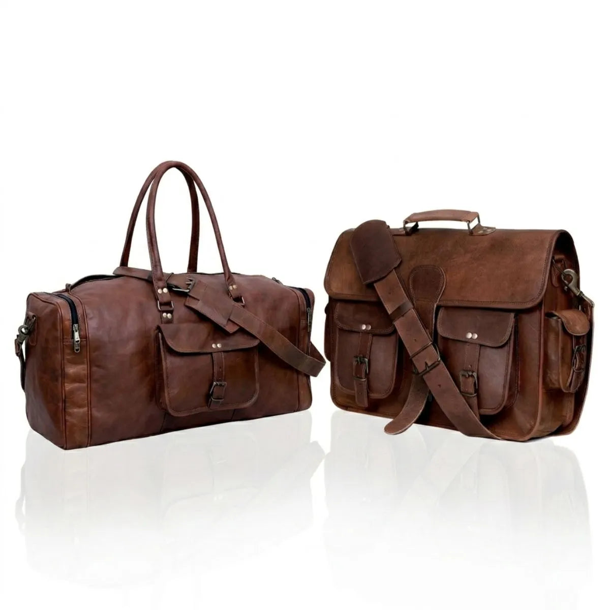 Genuine Leather Messenger And Work Combo Set - denverleathercraft