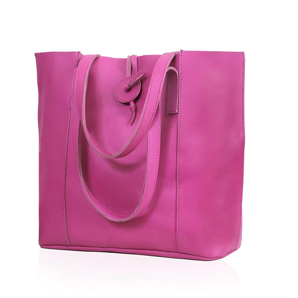 SEINNA LEATHER TOTE BAG - PINK