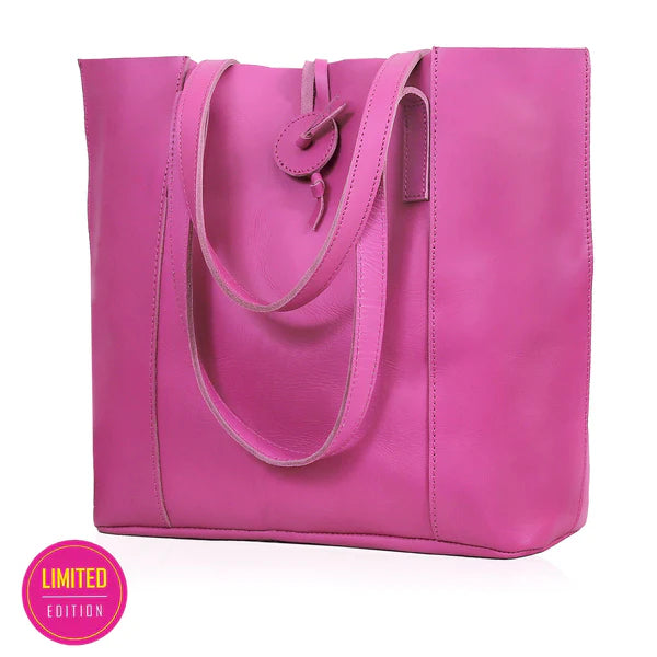 SEINNA LEATHER TOTE BAG - PINK