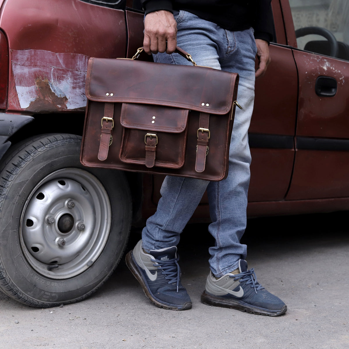 Roosevelt Buffalo Leather Messenger Bag