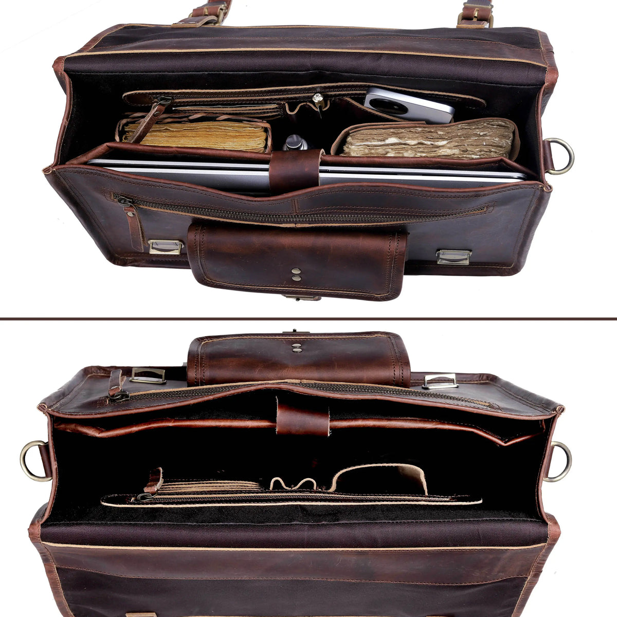Roosevelt Buffalo Leather Messenger Bag - denverleathercraft