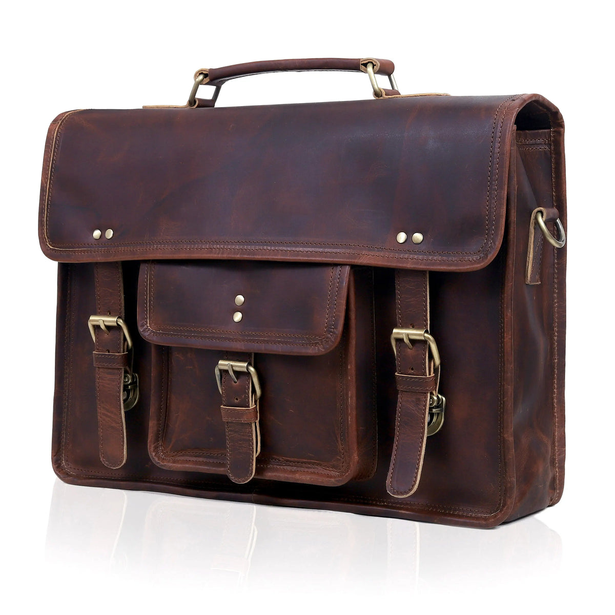 Roosevelt Buffalo Leather Messenger Bag - denverleathercraft