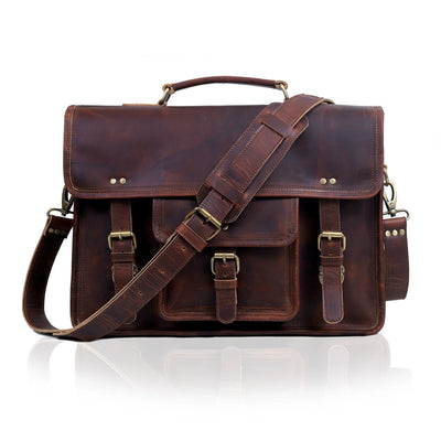 Roosevelt Buffalo Leather Messenger Bag - denverleathercraft