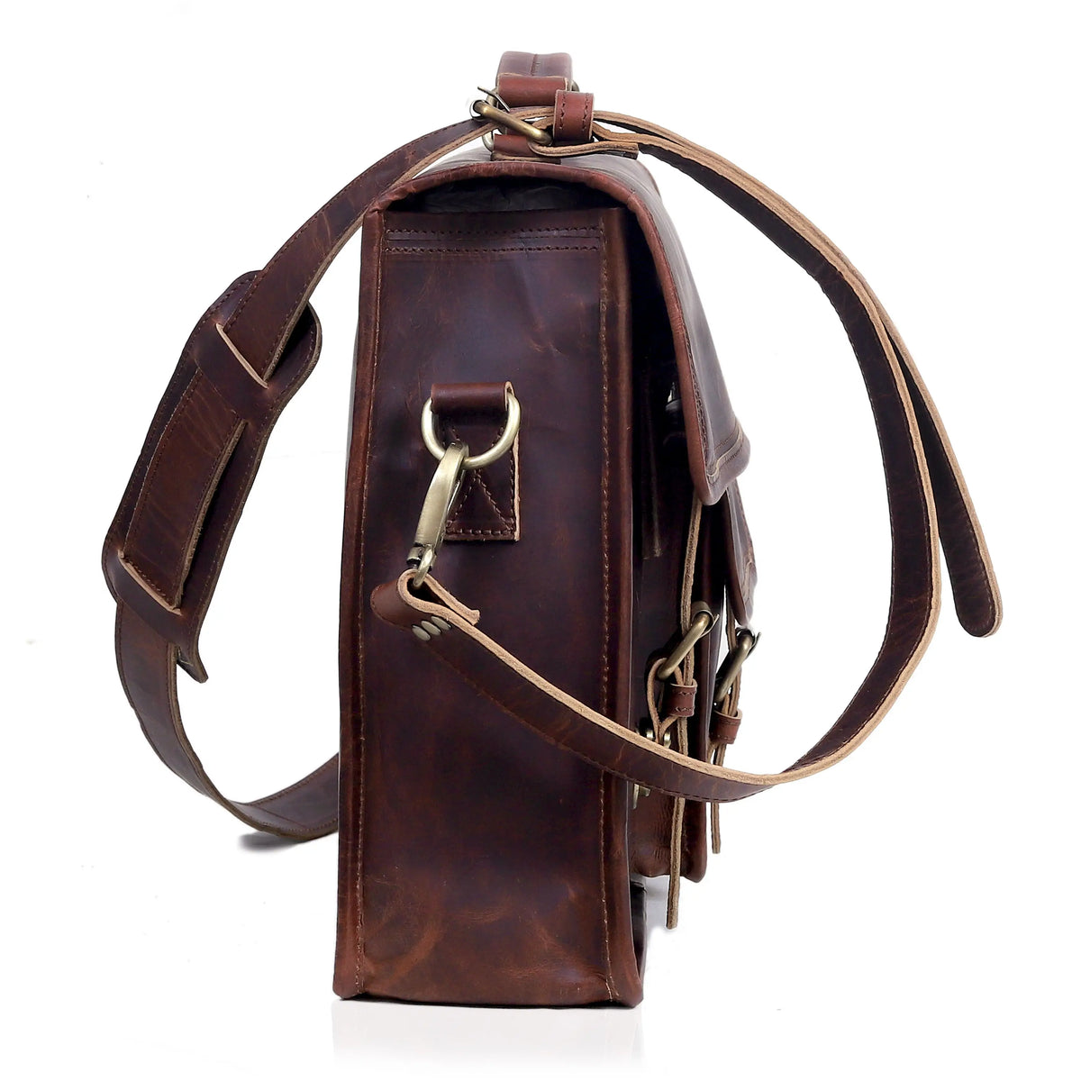 Roosevelt Buffalo Leather Messenger Bag - denverleathercraft
