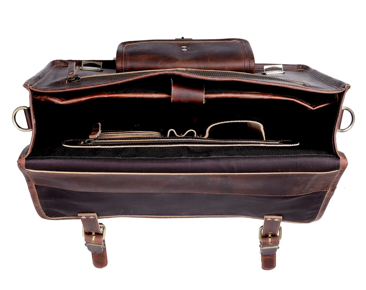 Roosevelt Buffalo Leather Messenger Bag - denverleathercraft