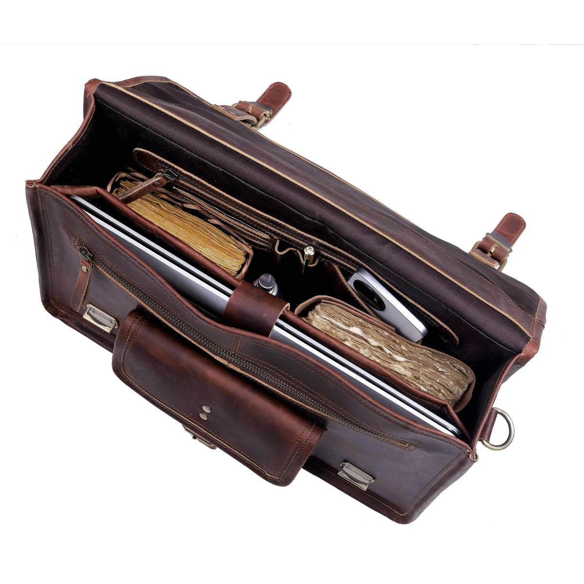 Roosevelt Buffalo Leather Messenger Bag - denverleathercraft