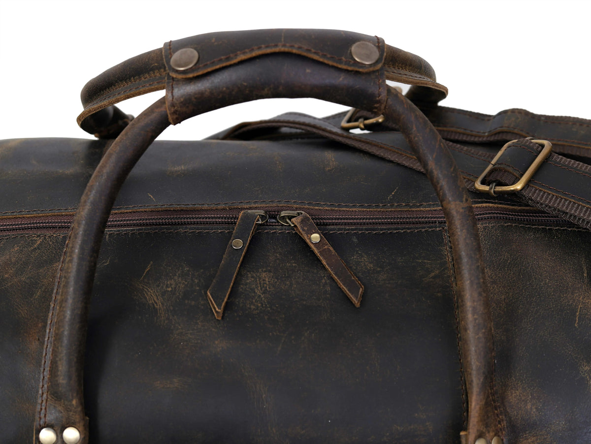 NEW JERSEY LEATHER DUFFEL BAG - denverleathercraft