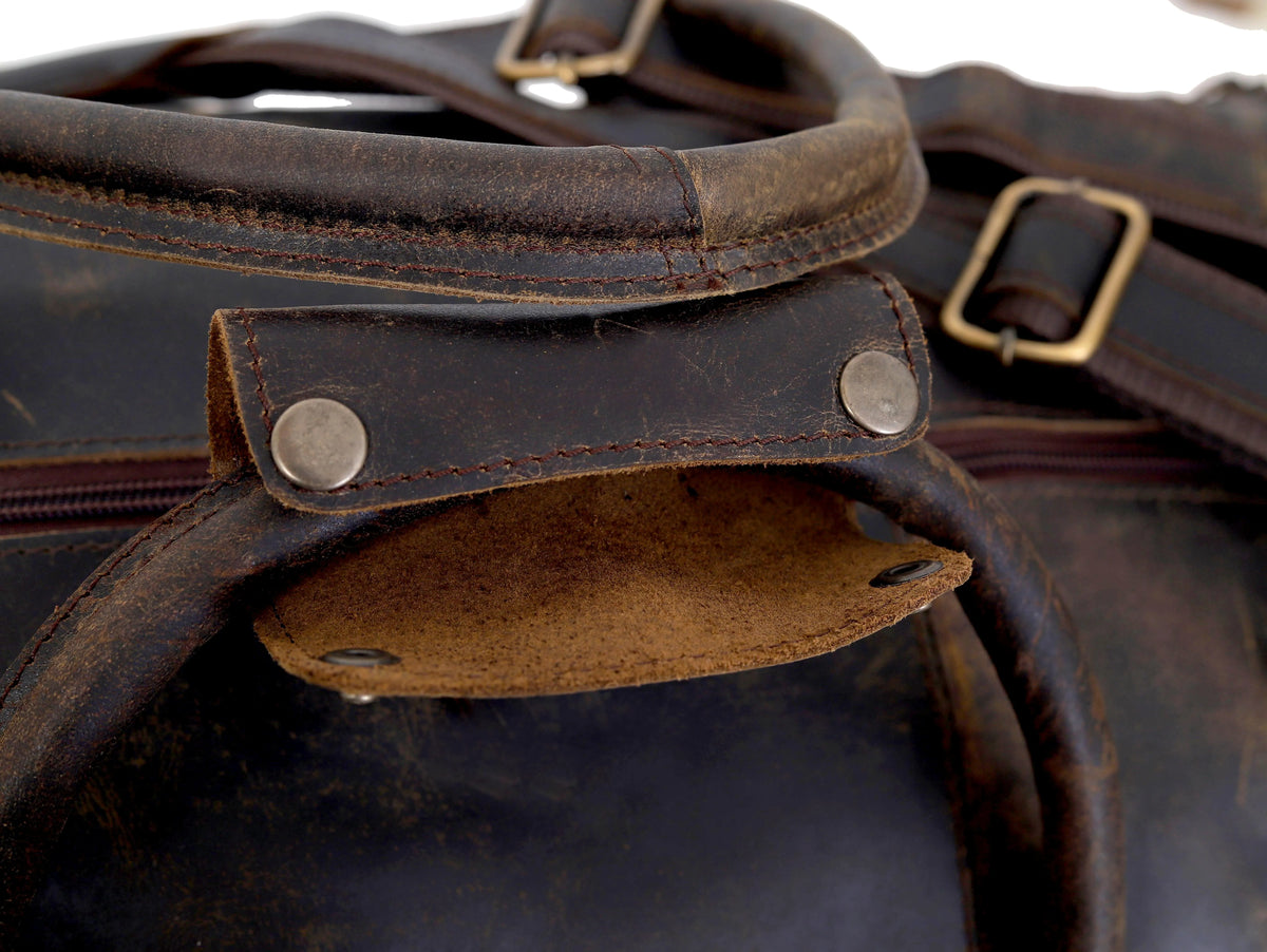NEW JERSEY LEATHER DUFFEL BAG - denverleathercraft
