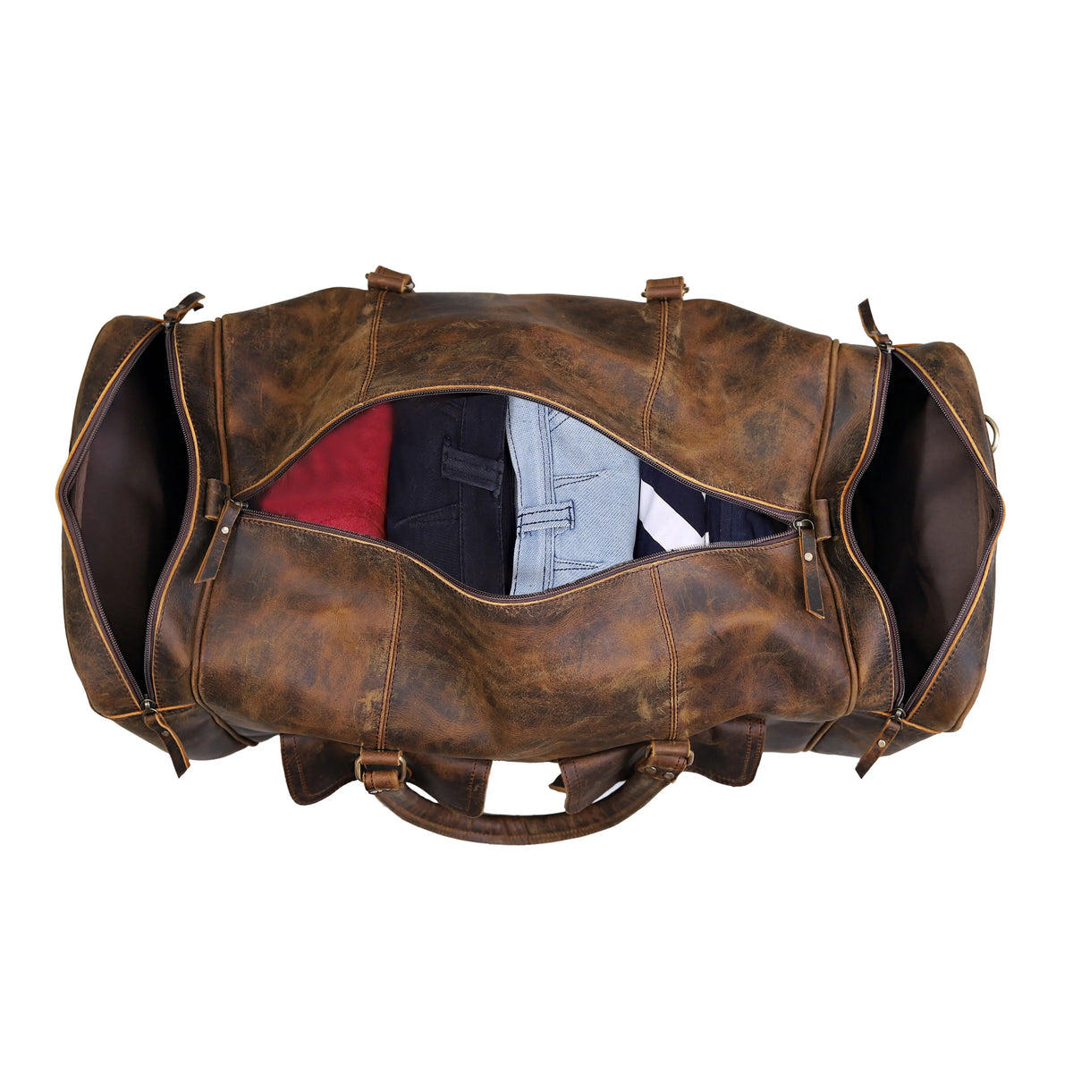 NEW JERSEY LEATHER DUFFEL BAG - denverleathercraft