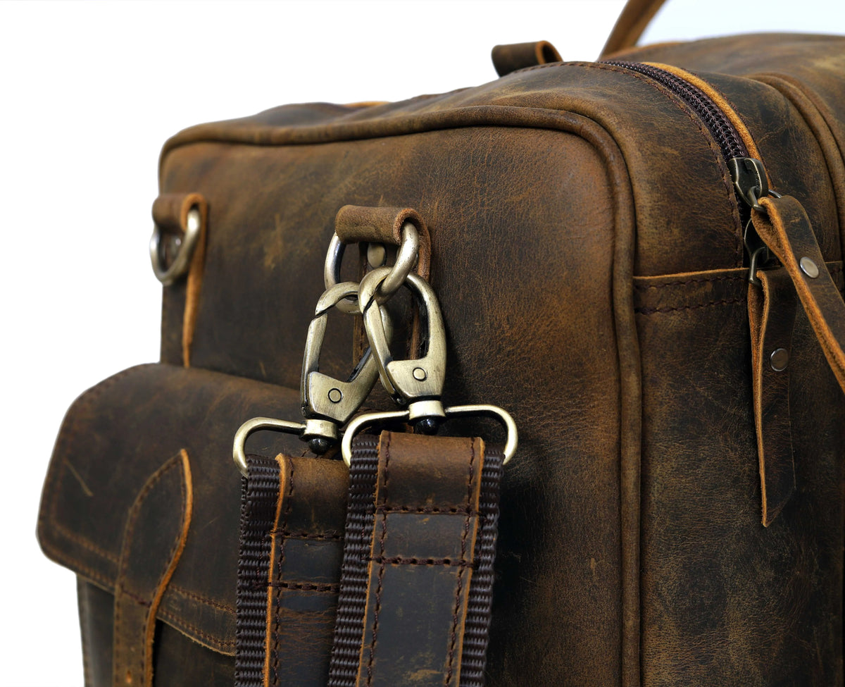 NEW JERSEY LEATHER DUFFEL BAG - denverleathercraft