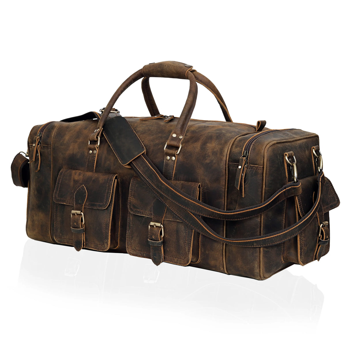NEW JERSEY LEATHER DUFFEL BAG - denverleathercraft