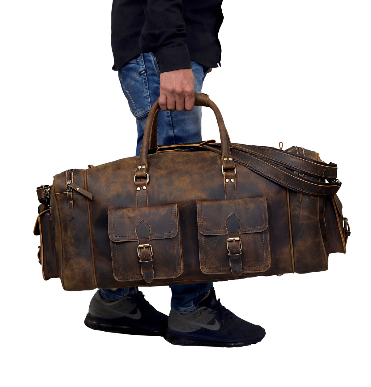 NEW JERSEY LEATHER DUFFEL BAG - denverleathercraft