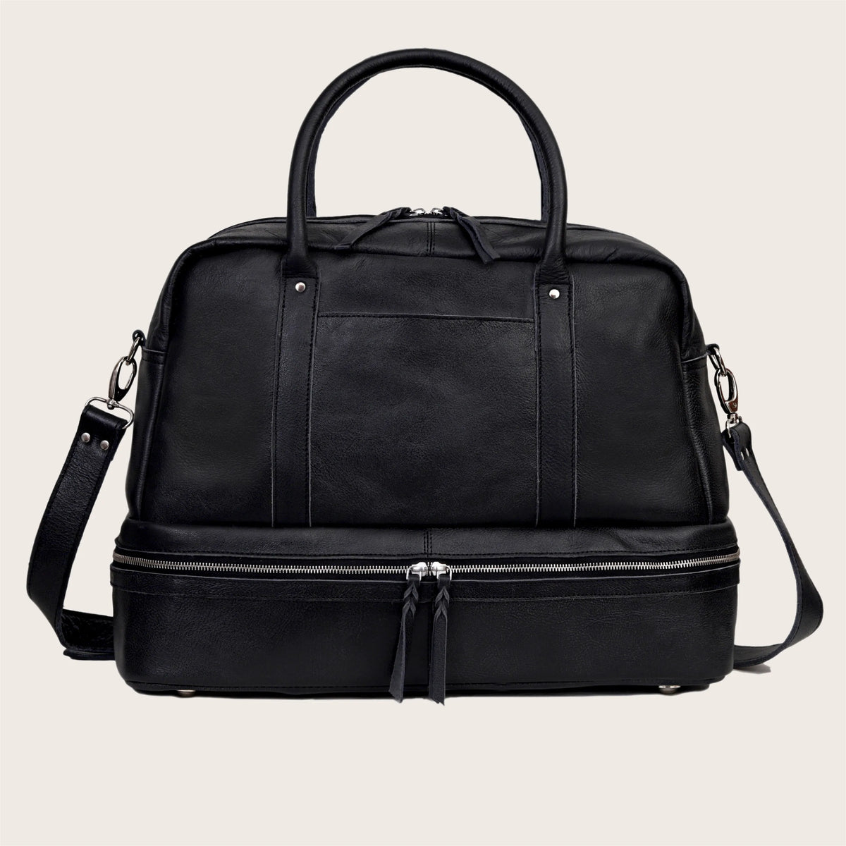 Genuine Leather Travel And Work Combo Set - Black - denverleathercraft