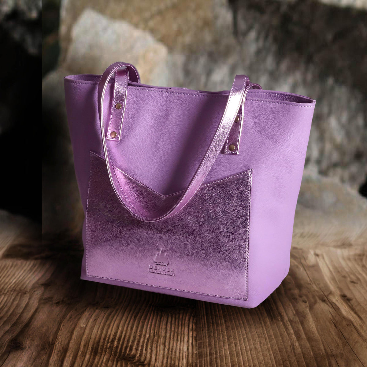 JULIET LEATHER TOTE BAG - LILAC